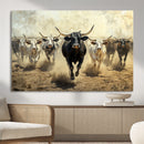 Texas Longhorn Wall Art – Framed Charging Cattle Canvas by MyGreatCanvas | Canvas Wall Art Prints | Photo Prints & Wall Decor