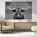 Texas Longhorn Wall Art Canvas Print – Framed Western Bull