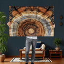 Tree Rings Wall Art Canvas Print – Rustic Wood Texture