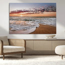 Ocean Sunset Wall Art Canvas Print – Framed Sandy Shore
