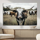 Texas Longhorn Wall Art – Framed Speckled Cow Canvas by MyGreatCanvas | Canvas Wall Art Prints | Photo Prints & Wall Decor