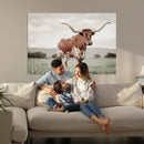 Texas Longhorn Wall Art Canvas Print – Framed Spotted Cattle by MyGreatCanvas | Canvas Wall Art Prints | Photo Prints & Wall Decor