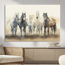 Wild Horses Wall Art Canvas Print, Framed Running Horses Art