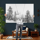 Snowy Ski Lift Wall Art – Framed Winter Forest Canvas by MyGreatCanvas | Canvas Wall Art Prints | Photo Prints & Wall Decor