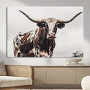 Texas Longhorn Wall Art Canvas Print – Framed Spotted Bull by MyGreatCanvas | Canvas Wall Art Prints | Photo Prints & Wall Decor