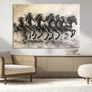 Running Horses Wall Art Canvas Print – Framed Monochrome by MyGreatCanvas | Canvas Wall Art Prints | Photo Prints & Wall Decor