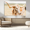 Texas Longhorn Wall Art Canvas Print – Framed Speckled Cow by MyGreatCanvas | Canvas Wall Art Prints | Photo Prints & Wall Decor
