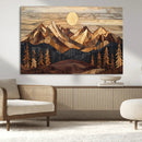 Wood Mountain Landscape Wall Art Canvas Print – Framed