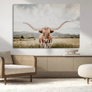 Texas Longhorn Wall Art Canvas Print – Framed Western Cow