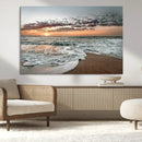 Ocean Sunset Wall Art Canvas Print – Framed Beach Waves