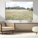 Charming Daisy Field Wall Art Canvas Print – Framed Pastel
