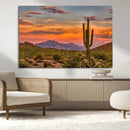 Saguaro Cactus Wall Art Canvas Print – Framed Arizona Sunset