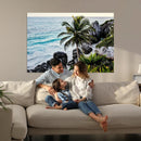 Tropical Coastline Wall Art Canvas Print – Framed Palm Tree