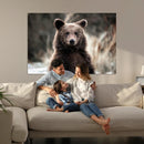Brown Bear Wall Art Canvas Print – Framed Majestic Woodland