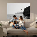 Jumping Wall Art Canvas Print – Framed Coastal Ocean Scene