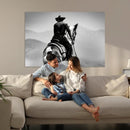 Western Wall Art Canvas Print – Framed Cowboy and Horse