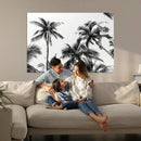Palm Wall Art Canvas Print – Framed Monochrome Tropical