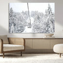 Snowy Ski Lift Wall Art – Framed Winter Mountain Canvas by MyGreatCanvas | Canvas Wall Art Prints | Photo Prints & Wall Decor