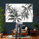 Black and White Palm Wall Art Canvas Print – Framed