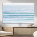 Ocean Wave Surfer Wall Art – Framed Minimal Seascape Canvas by MyGreatCanvas | Canvas Wall Art Prints | Photo Prints & Wall Decor