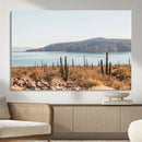 Desert Lake Wall Art – Framed Cactus Mountain Canvas by MyGreatCanvas | Canvas Wall Art Prints | Photo Prints & Wall Decor