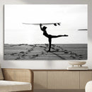 Yoga Surf Wall Art Canvas Print – Framed Black White Shore by MyGreatCanvas | Canvas Wall Art Prints | Photo Prints & Wall Decor