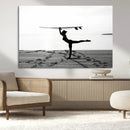 Yoga Surf Wall Art Canvas Print – Framed Black White Shore by MyGreatCanvas | Canvas Wall Art Prints | Photo Prints & Wall Decor