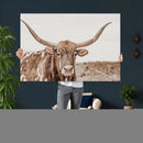 Longhorn Cow Wall Art Canvas Print – Framed Texas Ranch