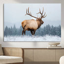 Elk Wall Art Canvas Print – Framed Snowy Forest Scene Art by MyGreatCanvas | Canvas Wall Art Prints | Photo Prints & Wall Decor