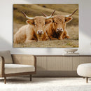 Highland Cow Wall Art Canvas Print – Framed Rustic Animal by MyGreatCanvas | Canvas Wall Art Prints | Photo Prints & Wall Decor