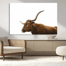 Longhorn Cow Wall Art Canvas Print – Framed Rustic Animal by MyGreatCanvas | Canvas Wall Art Prints | Photo Prints & Wall Decor