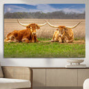 Longhorn Wall Art Canvas Print – Framed Cozy Ranch Vibes by MyGreatCanvas | Canvas Wall Art Prints | Photo Prints & Wall Decor