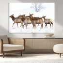 Winter Elk Scene Wall Art Canvas Print – Framed Wildlife by MyGreatCanvas | Canvas Wall Art Prints | Photo Prints & Wall Decor