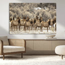 Elk Herd Scene Wall Art Canvas Print – Framed Rustic by MyGreatCanvas | Canvas Wall Art Prints | Photo Prints & Wall Decor