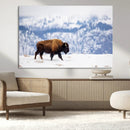 Bison Snow Wall Art Canvas Print – Framed Wildlife Scene by MyGreatCanvas | Canvas Wall Art Prints | Photo Prints & Wall Decor