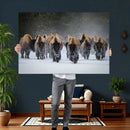 Bison Herd Wall Art Canvas Print, Framed Rustic Wildlife by MyGreatCanvas | Canvas Wall Art Prints | Photo Prints & Wall Decor