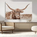Longhorn Bull Photo Wall Art Canvas Print, Framed Rustic Cow by MyGreatCanvas | Canvas Wall Art Prints | Photo Prints & Wall Decor