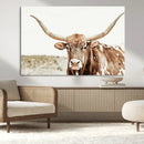 Texas Longhorn Bull Wall Art Canvas Print, Framed Rustic by MyGreatCanvas | Canvas Wall Art Prints | Photo Prints & Wall Decor