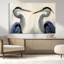 Blue Heron Pair Wall Art Canvas Print, Framed Coastal Bird by MyGreatCanvas | Canvas Wall Art Prints | Photo Prints & Wall Decor