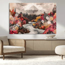 Mountain Wall Art Canvas Print – Framed Autumn Forest