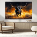 Longhorn Canvas Wall Art Canvas Print – Framed Bold Bull