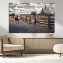 Texas Longhorn Canvas Wall Art Print – Framed Rustic Barn by MyGreatCanvas | Canvas Wall Art Prints | Photo Prints & Wall Decor
