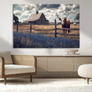 Texas Longhorn Wall Art Canvas Print – Framed Rustic Barn by MyGreatCanvas | Canvas Wall Art Prints | Photo Prints & Wall Decor
