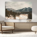 Mountain Landscape Wall Art Canvas Print – Framed Snowy