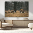 Deer Wall Art Canvas Print – Framed Rustic Wildlife Stags