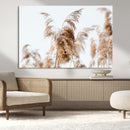 Pampas Grass Wall Art Canvas Print – Framed Neutral Tones
