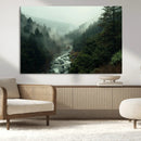 Misty Forest Wall Art Canvas Print – Framed Foggy River Art by MyGreatCanvas | Canvas Wall Art Prints | Photo Prints & Wall Decor