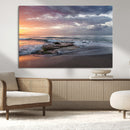 Golden Hour Wall Art Canvas Print – Framed Tranquil Waves