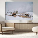 Bison Wildlife Wall Art Canvas Print, Framed Snowy Prairie by MyGreatCanvas | Canvas Wall Art Prints | Photo Prints & Wall Decor