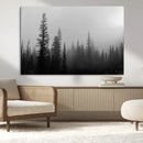 Misty Pines Wall Art Canvas Print – Framed Woodland
